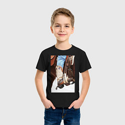 Футболка хлопковая детская Western style, цвет: черный — фото 2