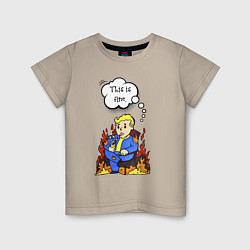 Детская футболка Vault boy in the fire