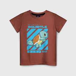 Футболка хлопковая детская Покемоны Сквиртл Squirtle, цвет: кирпичный