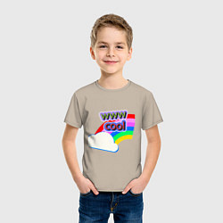 Футболка хлопковая детская Rainbow Vibes, цвет: миндальный — фото 2