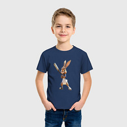 Футболка хлопковая детская Ушастый и бита, цвет: тёмно-синий — фото 2