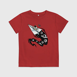 Детская футболка Космический бумажный самолётик