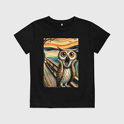 Детская футболка Сова кричит на картине Эдварда Мунка - нейроарт