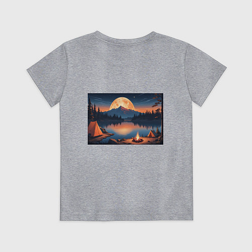 Детская футболка Костер на берегу озера / Меланж – фото 2