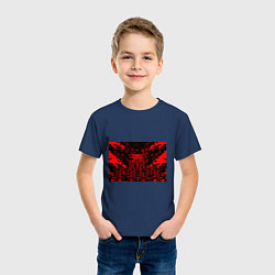 Футболка хлопковая детская Ведьмак краски, цвет: тёмно-синий — фото 2