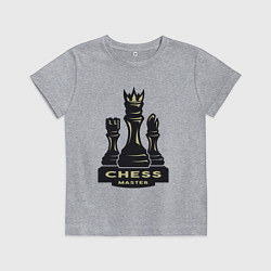 Футболка хлопковая детская Chess master, цвет: меланж