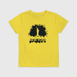 Футболка хлопковая детская Город Нью-Йорк, цвет: желтый