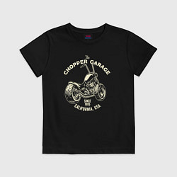 Футболка хлопковая детская Chopper garage, цвет: черный