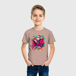 Футболка хлопковая детская Клёвый Дед Мороз, цвет: пыльно-розовый — фото 2