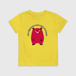 Футболка хлопковая детская Осторожно, я просыпаюсь, цвет: желтый