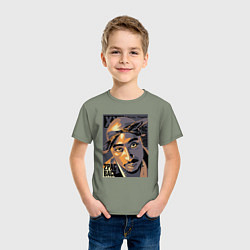 Футболка хлопковая детская Тупак вернулся, цвет: авокадо — фото 2