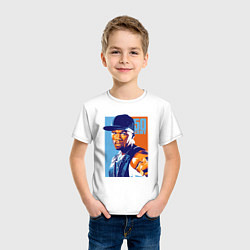 Футболка хлопковая детская 50 cent rapper, цвет: белый — фото 2