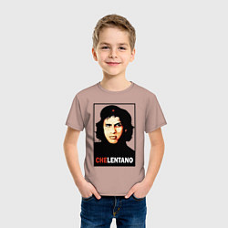 Футболка хлопковая детская Che guevara - Chelentano, цвет: пыльно-розовый — фото 2