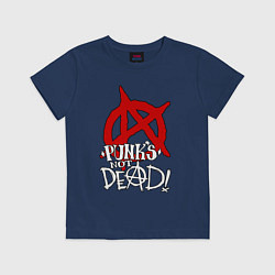 Футболка хлопковая детская Punks not dead title, цвет: тёмно-синий