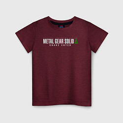 Футболка хлопковая детская Metal gear solid 3 Snake eater logo, цвет: меланж-бордовый