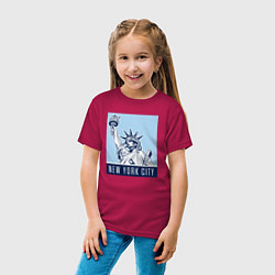 Футболка хлопковая детская New York style, цвет: маджента — фото 2