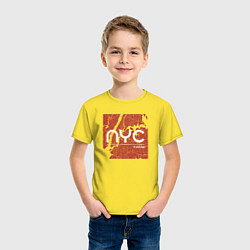 Футболка хлопковая детская Нью-Йорк зависимость, цвет: желтый — фото 2