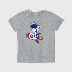 Детская футболка Полёт космонавта на ракете