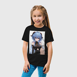 Футболка хлопковая детская Геншин Гань Юй, цвет: черный — фото 2