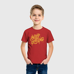 Футболка хлопковая детская Keep smiling, цвет: красный — фото 2