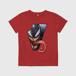 Футболка хлопковая детская Venom with tongue sticking out, цвет: красный