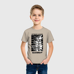 Футболка хлопковая детская Stray Kids album Giant eyes, цвет: миндальный — фото 2
