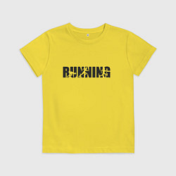Футболка хлопковая детская Бег арт, цвет: желтый