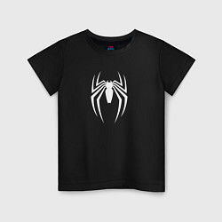 Футболка хлопковая детская Spider man logo, цвет: черный