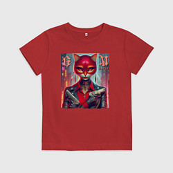 Футболка хлопковая детская Godmother of the mafia - ai art fantasy, цвет: красный