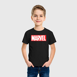 Футболка хлопковая детская Marvel logo, цвет: черный — фото 2