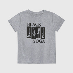 Футболка хлопковая детская Yoga black, цвет: меланж
