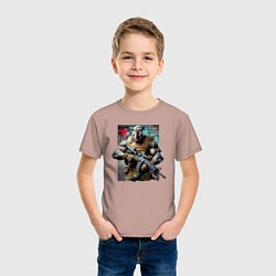 Футболка хлопковая детская Cool rhino - special forces, цвет: пыльно-розовый — фото 2