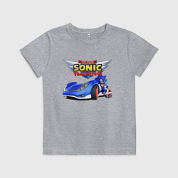Футболка хлопковая детская Cool hedgehog - Sonic racing team, цвет: меланж
