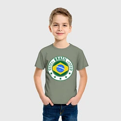 Футболка хлопковая детская Brazil 2014, цвет: авокадо — фото 2