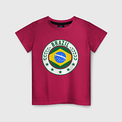 Футболка хлопковая детская Brazil 2014, цвет: маджента