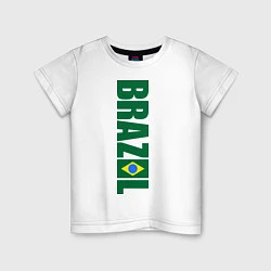 Футболка хлопковая детская Brazil Football, цвет: белый