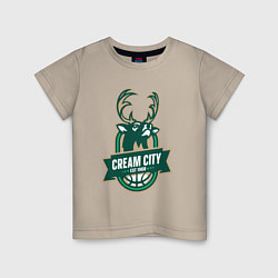 Детская футболка Milwaukee Bucks cream city