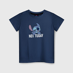 Футболка хлопковая детская Not today Stitch, цвет: тёмно-синий