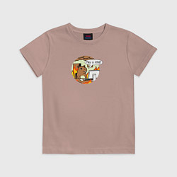 Детская футболка Капибара за компьютером мем все в порядке