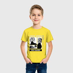 Футболка хлопковая детская Токийский Гуль Kaneki Ken, цвет: желтый — фото 2