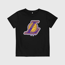 Футболка хлопковая детская Lakers team, цвет: черный
