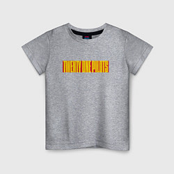 Футболка хлопковая детская Twenty one pilots - color logo, цвет: меланж