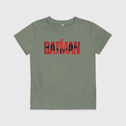 Футболка хлопковая детская The batman movie logo, цвет: авокадо