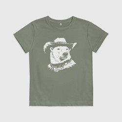 Детская футболка Белый медведь ковбой