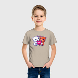 Футболка хлопковая детская Teddy love, цвет: миндальный — фото 2