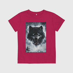 Детская футболка Волк с оскаленной пастью