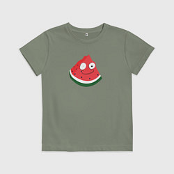 Футболка хлопковая детская Очумелый арбуз - мем, цвет: авокадо