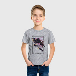Футболка хлопковая детская Клинок рассекающий демонов: Незуко Камадо, цвет: меланж — фото 2