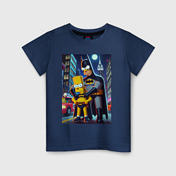 Детская футболка Batsimpson with son Bart - ai art fantasy