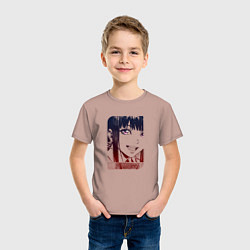 Футболка хлопковая детская Улыбчивая девушка, цвет: пыльно-розовый — фото 2